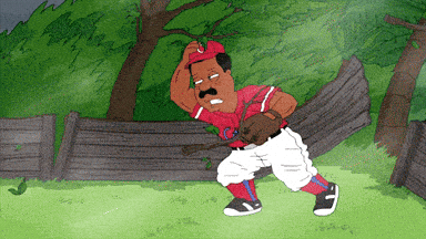 Baseball Player in Red Jersey with C