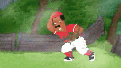 Baseball Player in Red Uniform Running