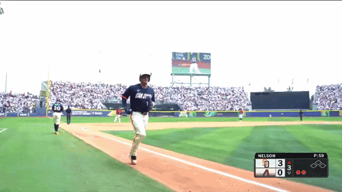 Baseball Player in San Diego Jersey Running