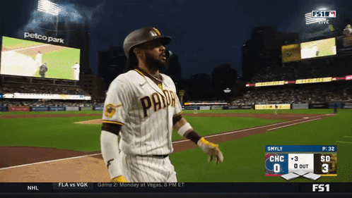 Baseball Player in San Diego Uniform Running