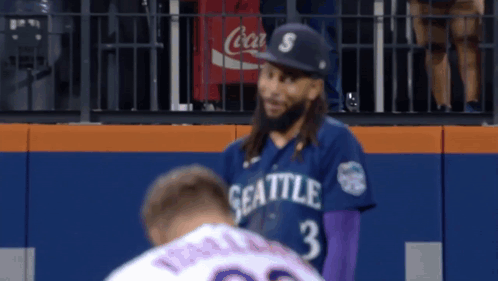 Baseball Player in Seattle Jersey
