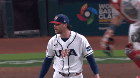 Baseball Player in USA Jersey
