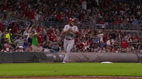 Baseball Player in Washington Nationals Jersey Running