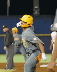 Baseball Player in Yellow Helmet Number 21