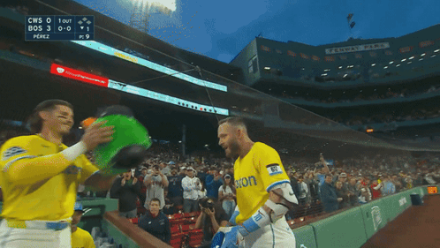 Baseball Player in Yellow Jersey Saying Union