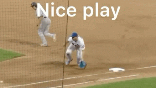 Baseball Player Kneeling With Nice Play GIF