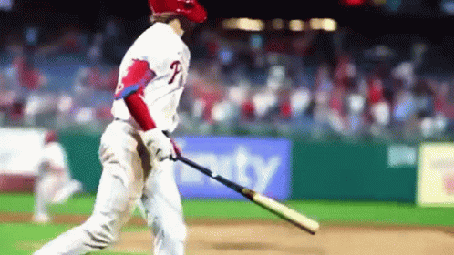Baseball Player Letter F Swinging At Ball GIF