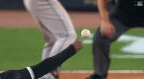 Baseball Player Lying Trying To Catch GIF