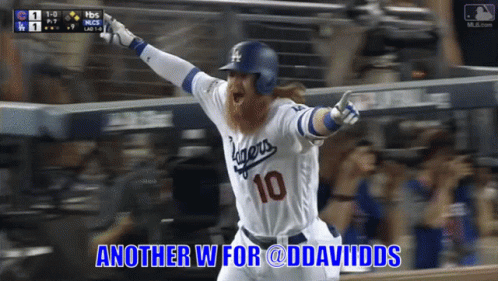 Baseball Player Number 10 Celebrates
