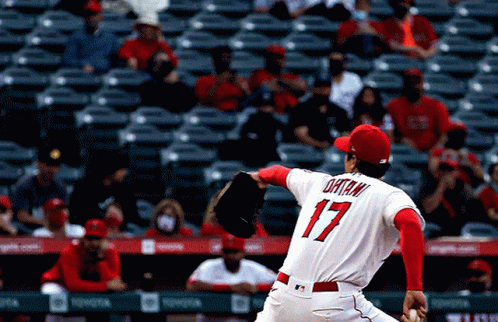 Baseball Player Number 17 Throwing Ball