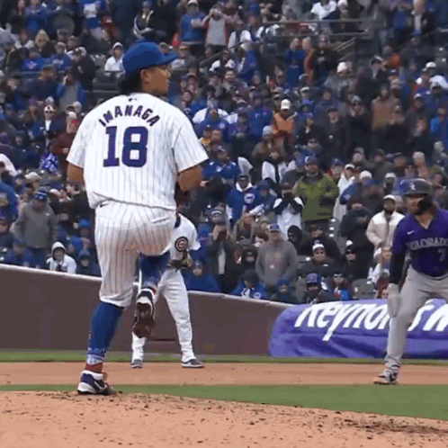 Baseball Player Number 18 GIF