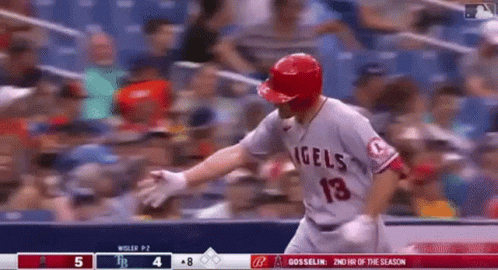 Baseball Player Number 18 Running GIF