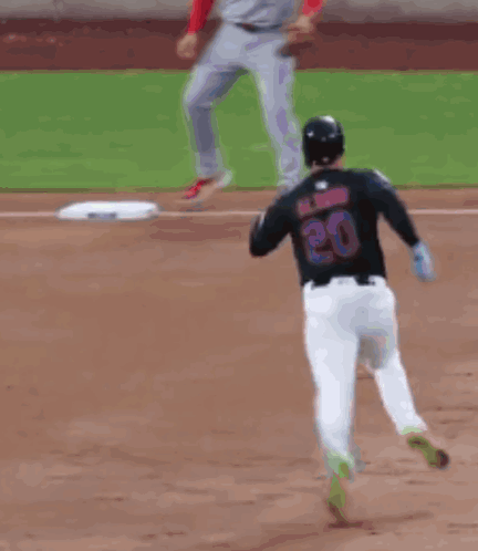 Baseball Player Number 20 Running GIF