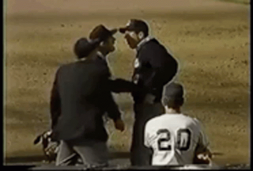 Baseball Player Number 20 Talking To Referee GIF