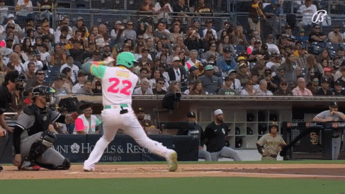 Baseball Player Number 22 Swinging