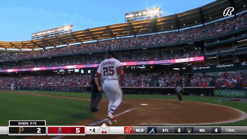Baseball Player Number 25 Running to First
