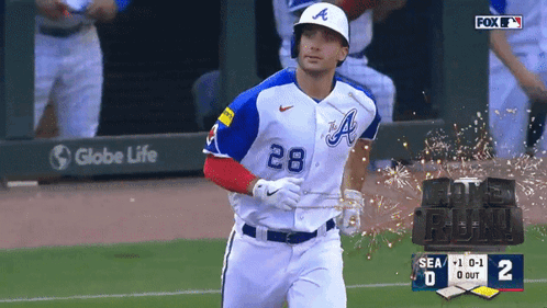 Baseball Player Number 28 Running GIF