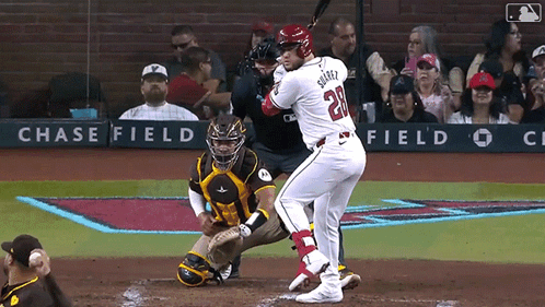 Baseball Player Number 28 Swinging