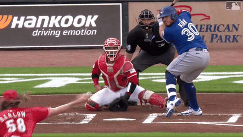 Baseball Player Number 30 Swinging Bat GIF