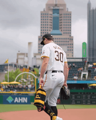 Baseball Player Number 30 Walking Off Field
