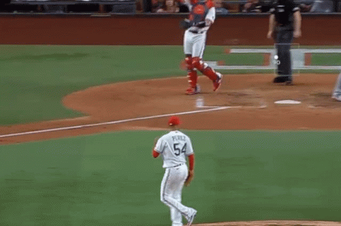 Baseball Player Number 54 Running
