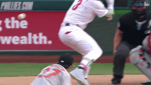 Baseball Player Number 8 GIF