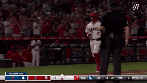 Baseball Player Number 9 Running