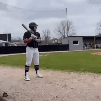 Baseball Player Ready To Swing Bat GIF