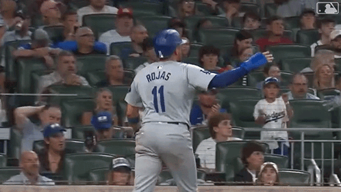Baseball Player Rojas On Field In Front Of Crowd GIF