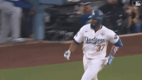 Baseball Player Running in Dodgers Jersey