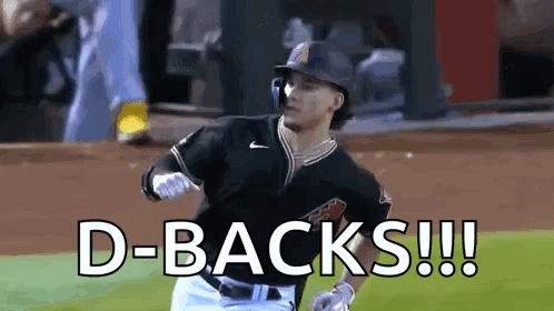Baseball Player Running With D-Backs !!! GIF