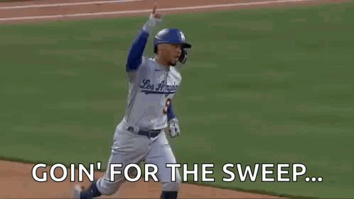 Baseball Player Saying Goin for the Sweep