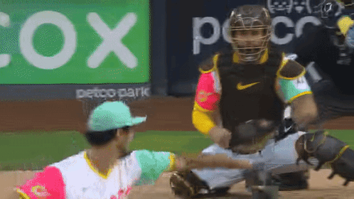 Baseball Player Shaking Catcher's Hand Petco Park