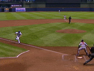 Baseball Player Slide To Baseball Base GIF
