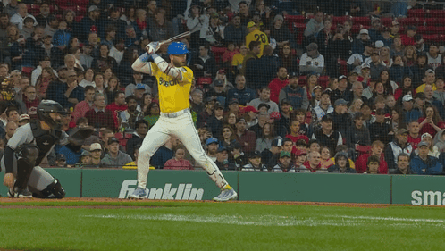Baseball Player Swinging at Ball in Front of Smartwater Ad
