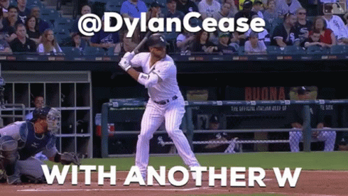 Baseball Player Swinging at Ball Saying With Another W