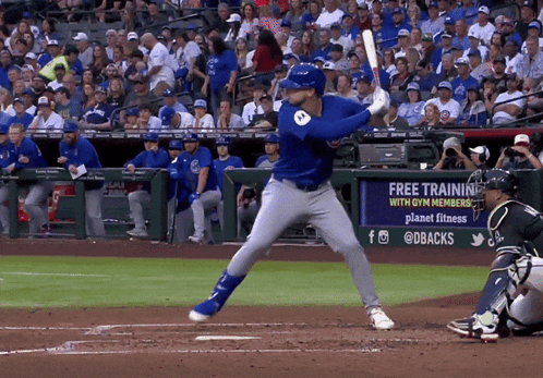 Baseball Player Swinging Ball Sign Free Training With Gym Members GIF