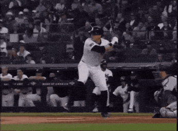 Baseball Player Swinging Bat GIF