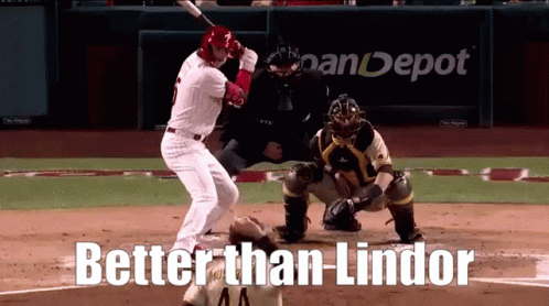 Baseball Player Swinging Bat Better Than Lindor