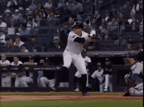 Baseball Player Swinging Bat GIF