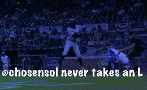 Baseball Player Swinging Bat Chosensol Never Takes L GIF