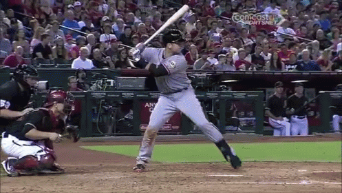 Baseball Player Swinging Bat GIF