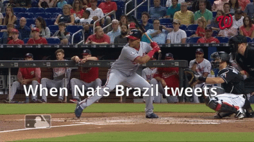 Baseball Player Swinging Bat When Nats Brazil Tweets