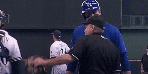 Baseball Player Talking to Referee