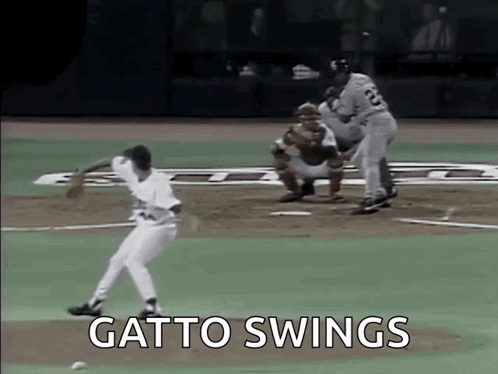 Baseball Player Throwing Ball Gato Swings