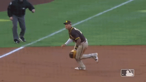 Baseball Player Throwing Ball on Field with National Car Rental Banner