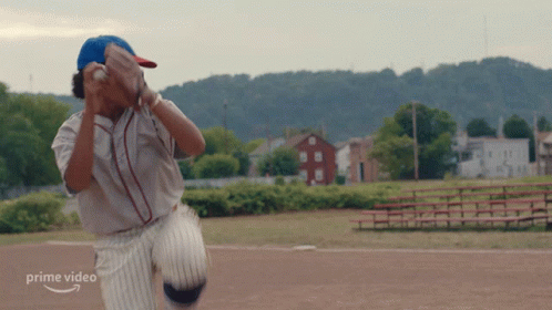 Baseball Player Throwing Ball with Prime Video Arrow