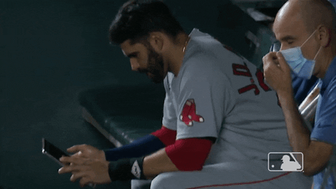 Baseball Player Using Ipad Pro GIF
