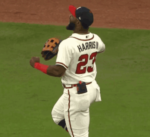 Baseball Player Wearing Braves Jersey GIF
