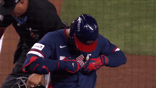 Baseball Player Wearing DirecTV Helmet